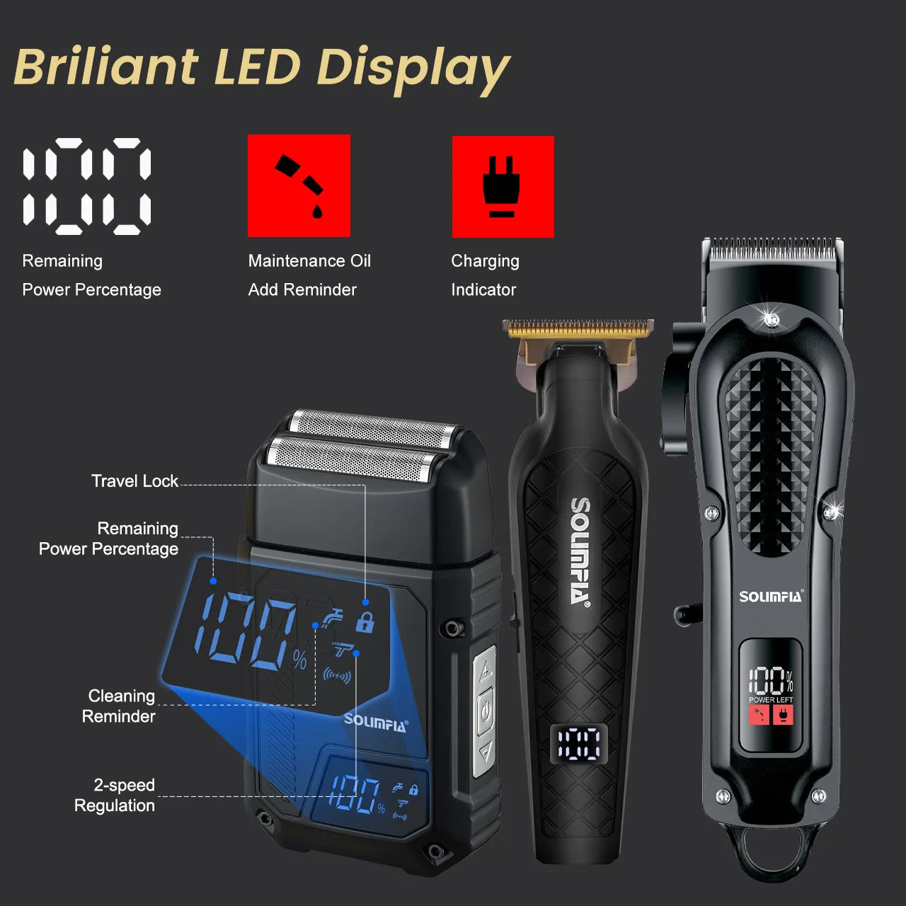Cordless Rechargeable Hair Clipper Set (3-Piece)