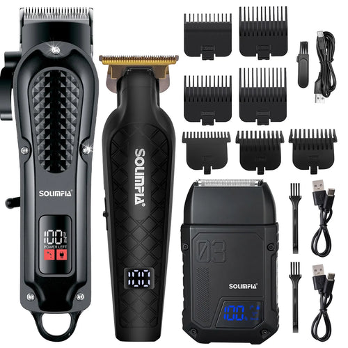 Cordless Rechargeable Hair Clipper Set (3-Piece)