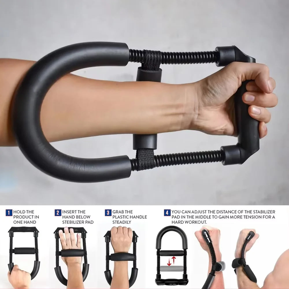 Wrist Exerciser Adjustable Arms Strength Trainer Forearm Hand Strengthener Power Grip Fitness Workout Equipment for Home Gym
