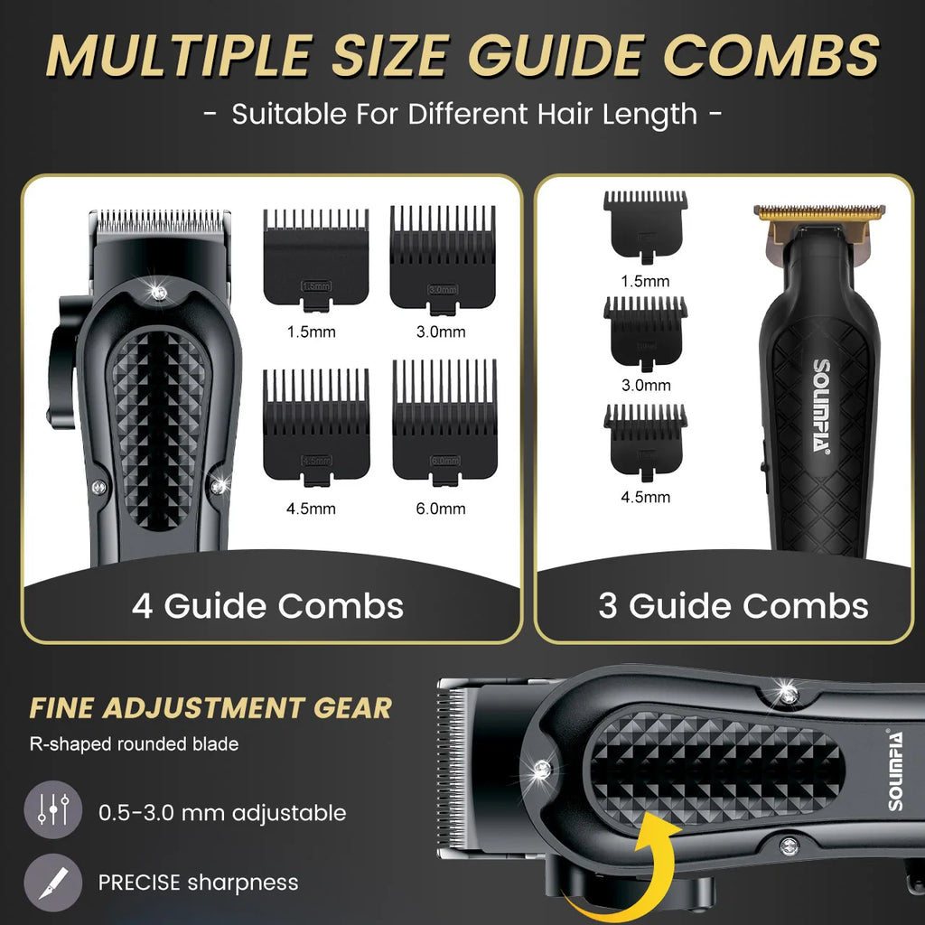 Cordless Rechargeable Hair Clipper Set (3-Piece)